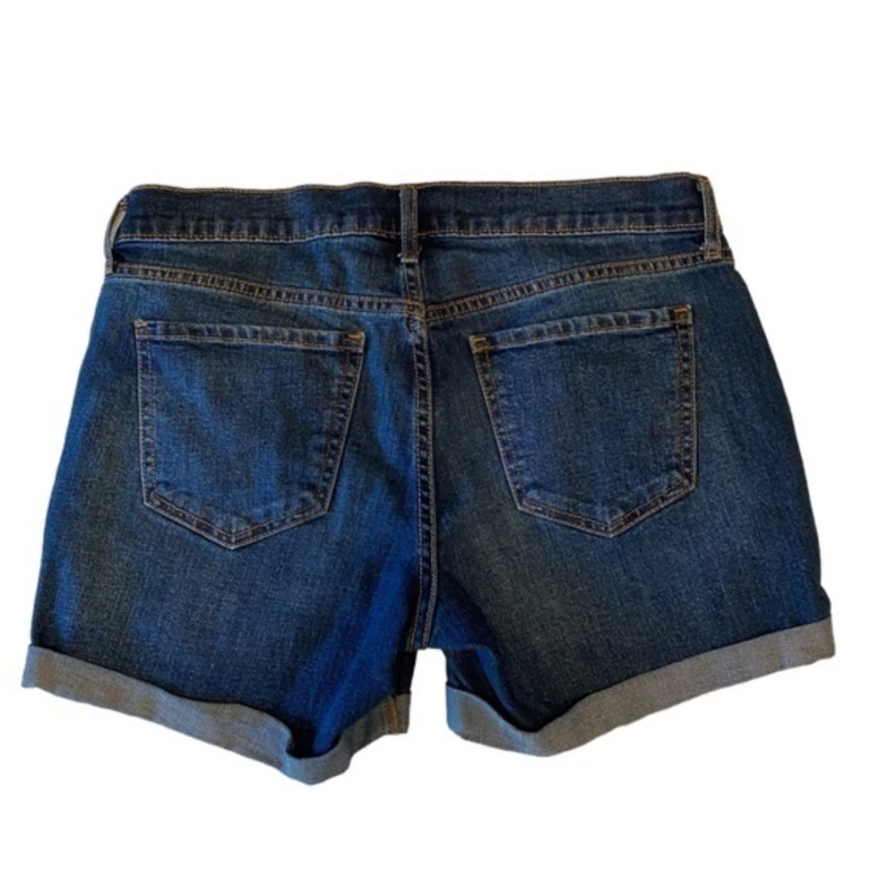 Old navy fitted stretch jean shorts. Size 6. Denim. Rolled cuff. - Picture 3 of 4